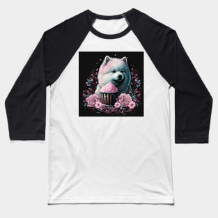 Samoyed Cupcake Baseball T-Shirt